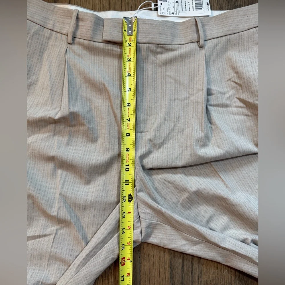 NEW Mango Striped Trousers-Size 12-Beige with Light Blue Stripe - Picture 15 of 15